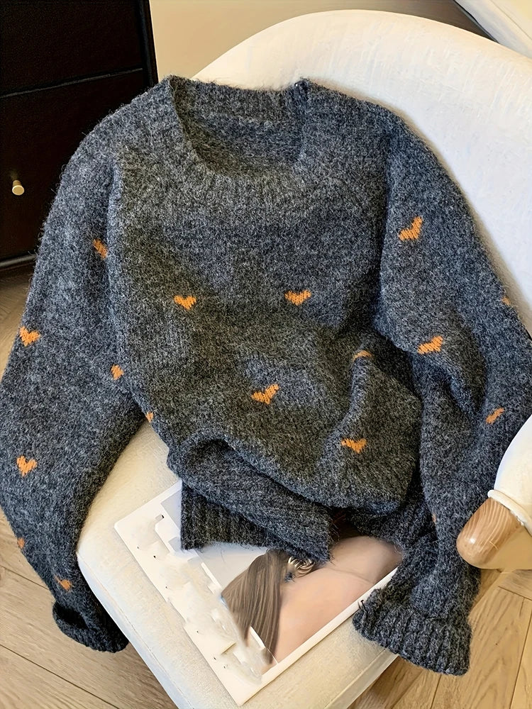 Heart Pattern Sweater