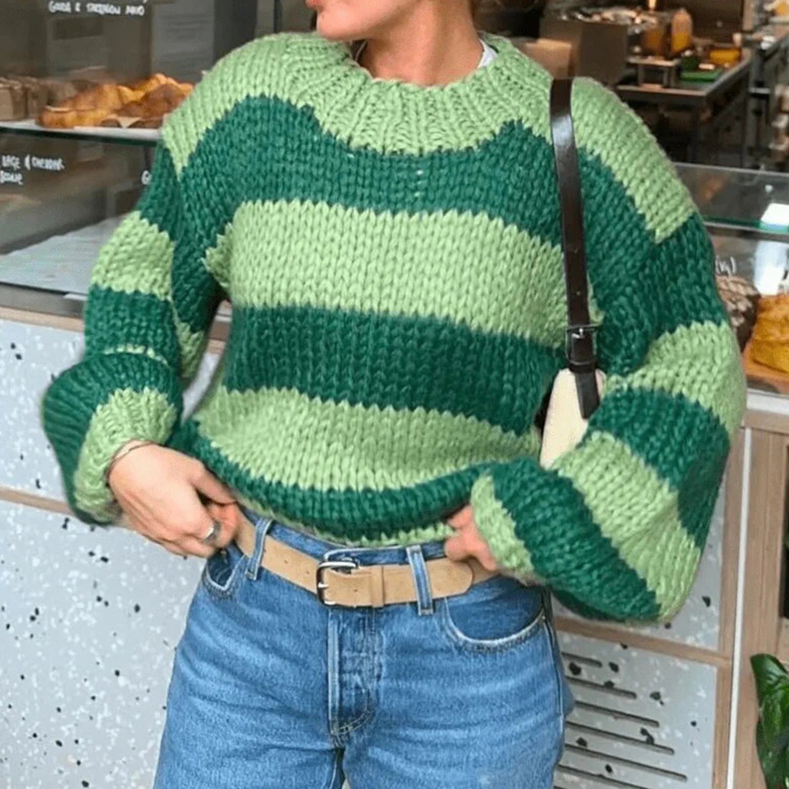 Women's Striped Oversized Sweater