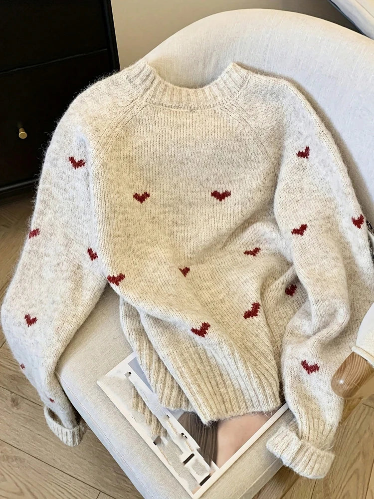 Heart Pattern Sweater