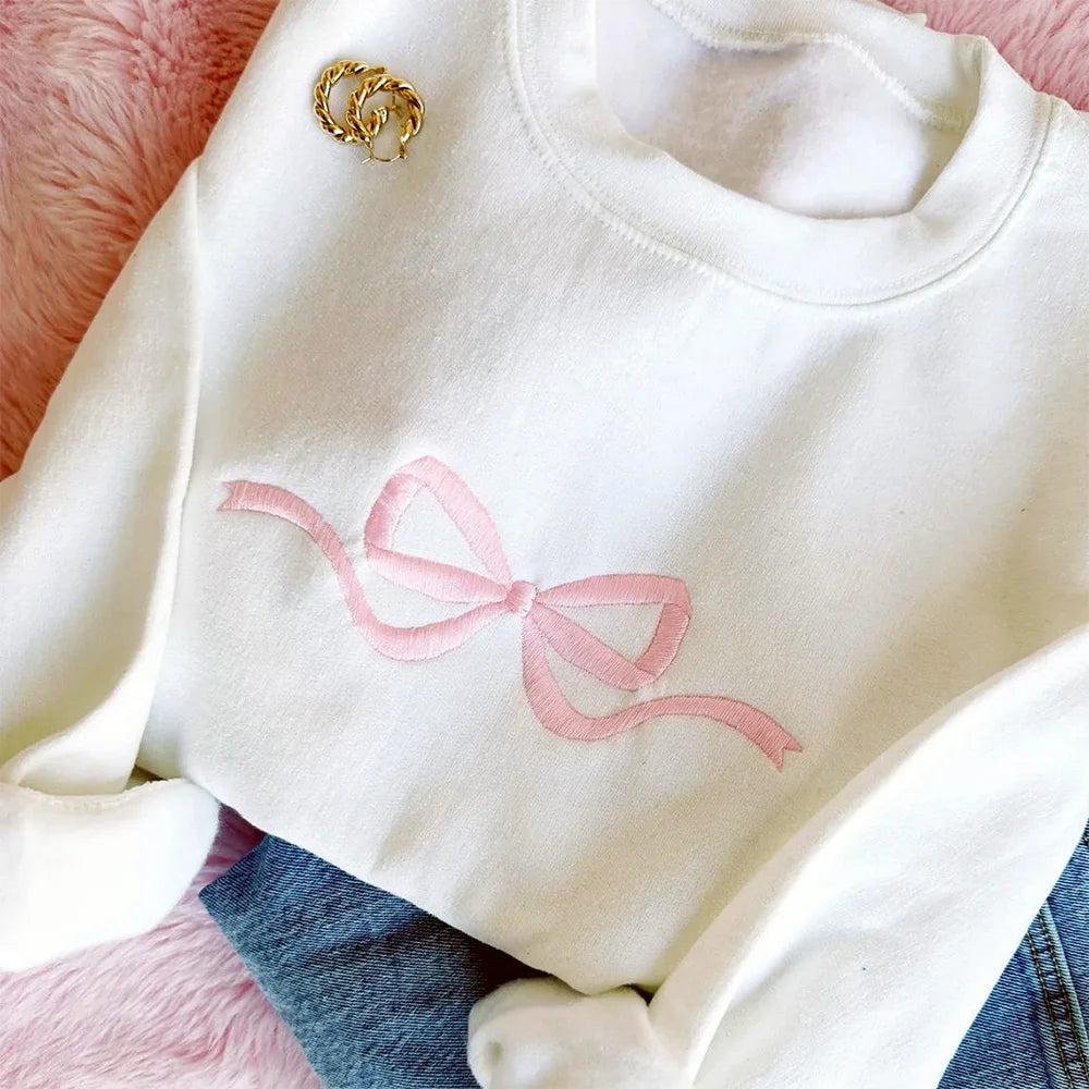 Bow Embroidered Sweatshirt