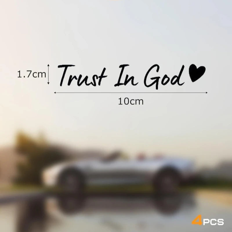 4PCS Trust in God Car Stickers