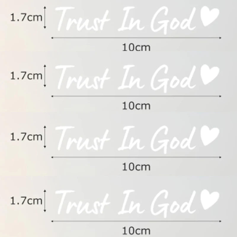 4PCS Trust in God Car Stickers