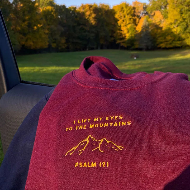 Mountains Embroidered  Sweatshirt