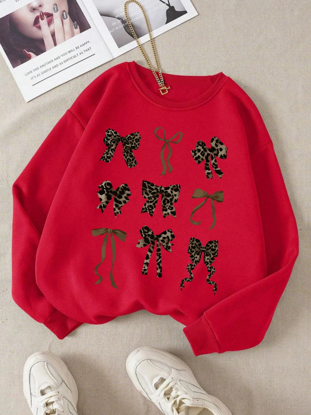 Bow Printed Women's sweatshirts