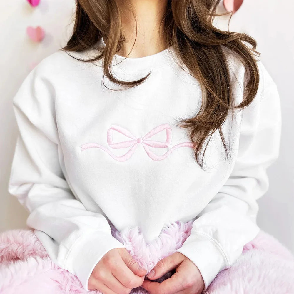Bow Embroidered Sweatshirt