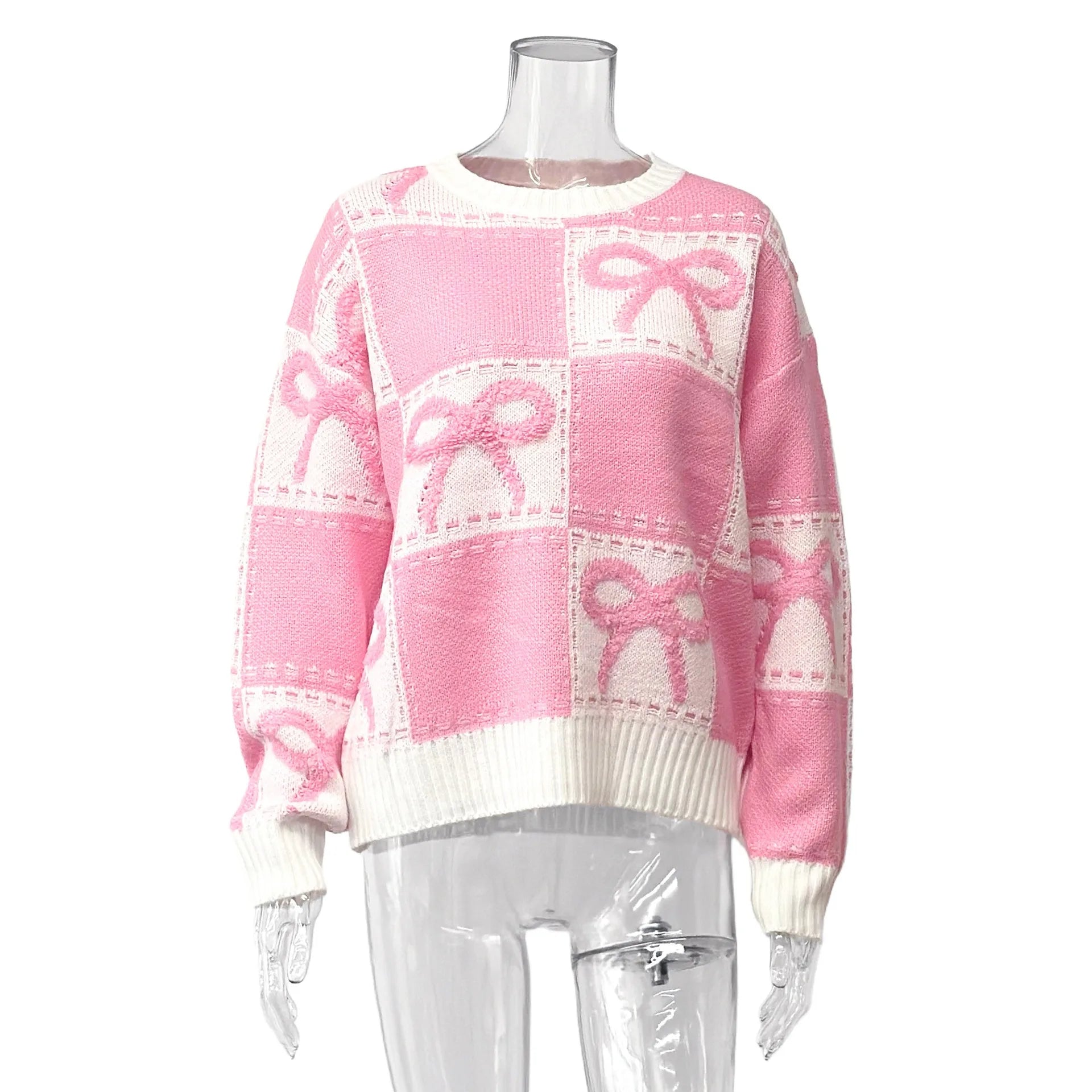 Pink Bow Knitted Top