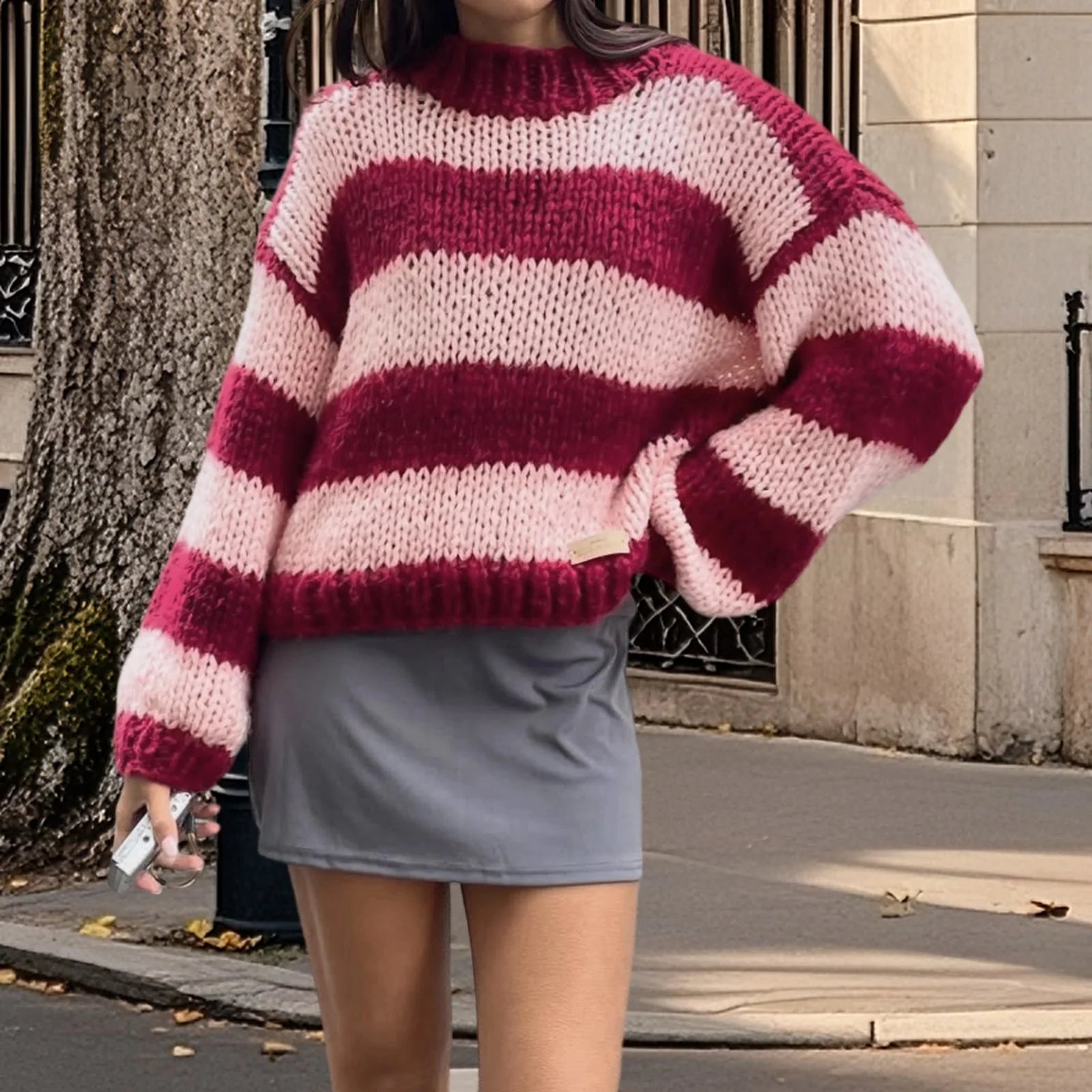 Women's Striped Oversized Sweater