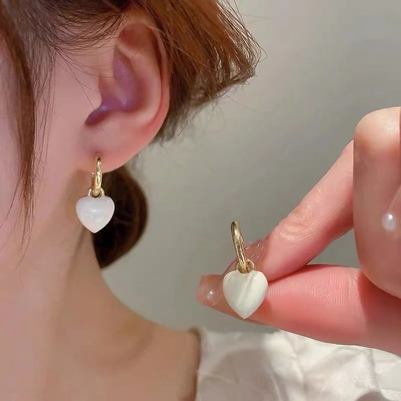 Heart Shape Drop Earrings