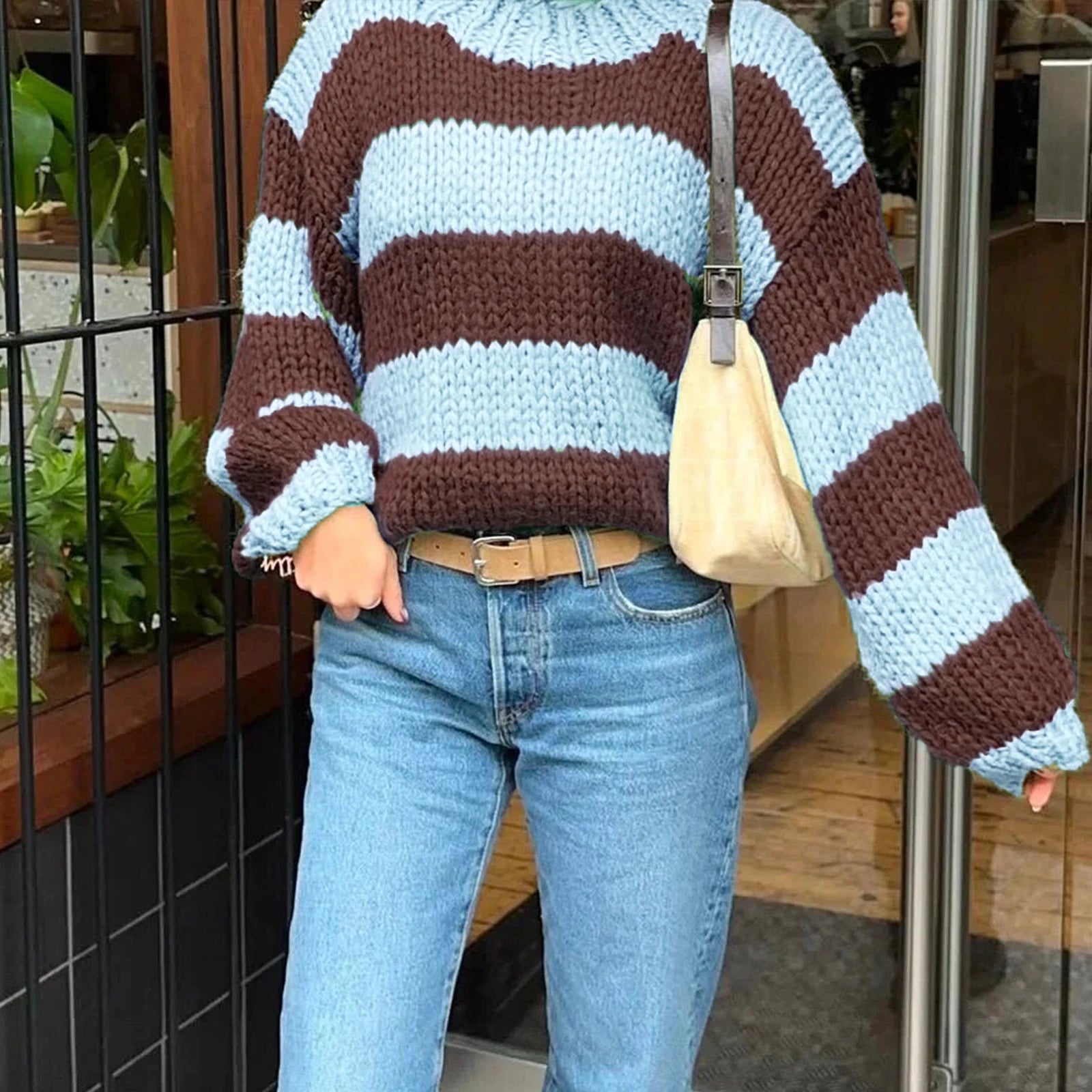 Women's Striped Oversized Sweater