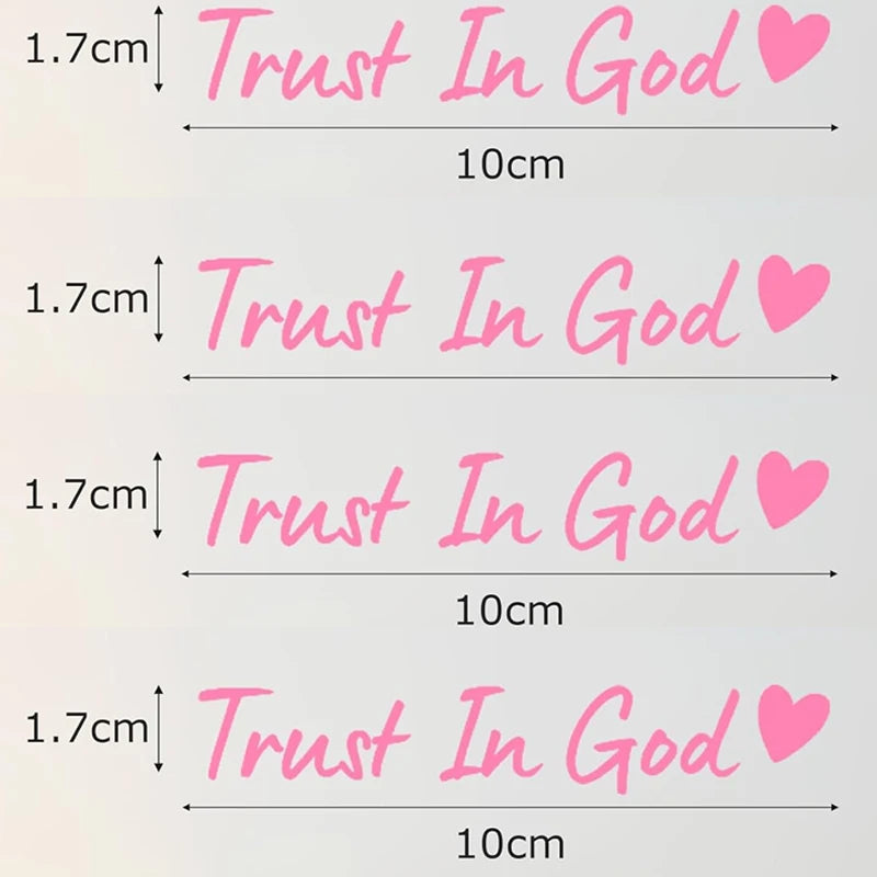 4PCS Trust in God Car Stickers