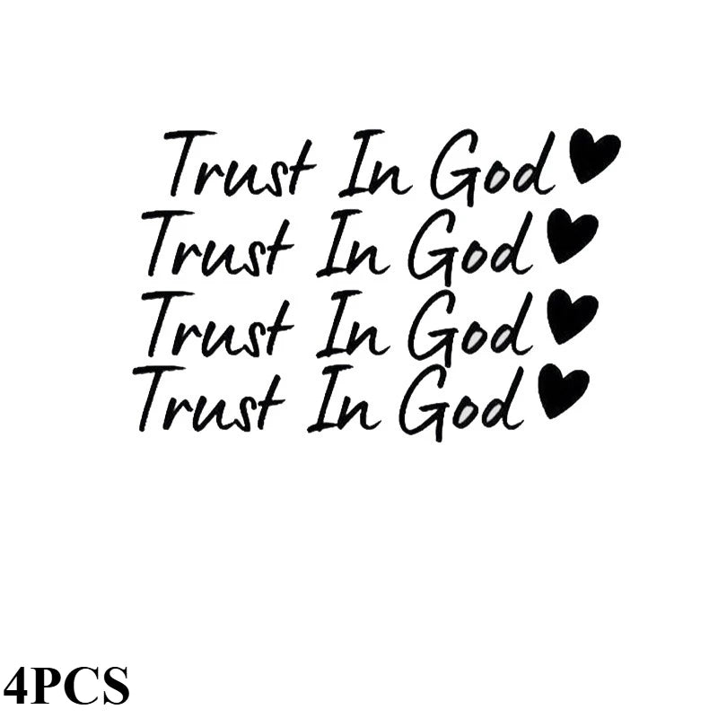 4PCS Trust in God Car Stickers