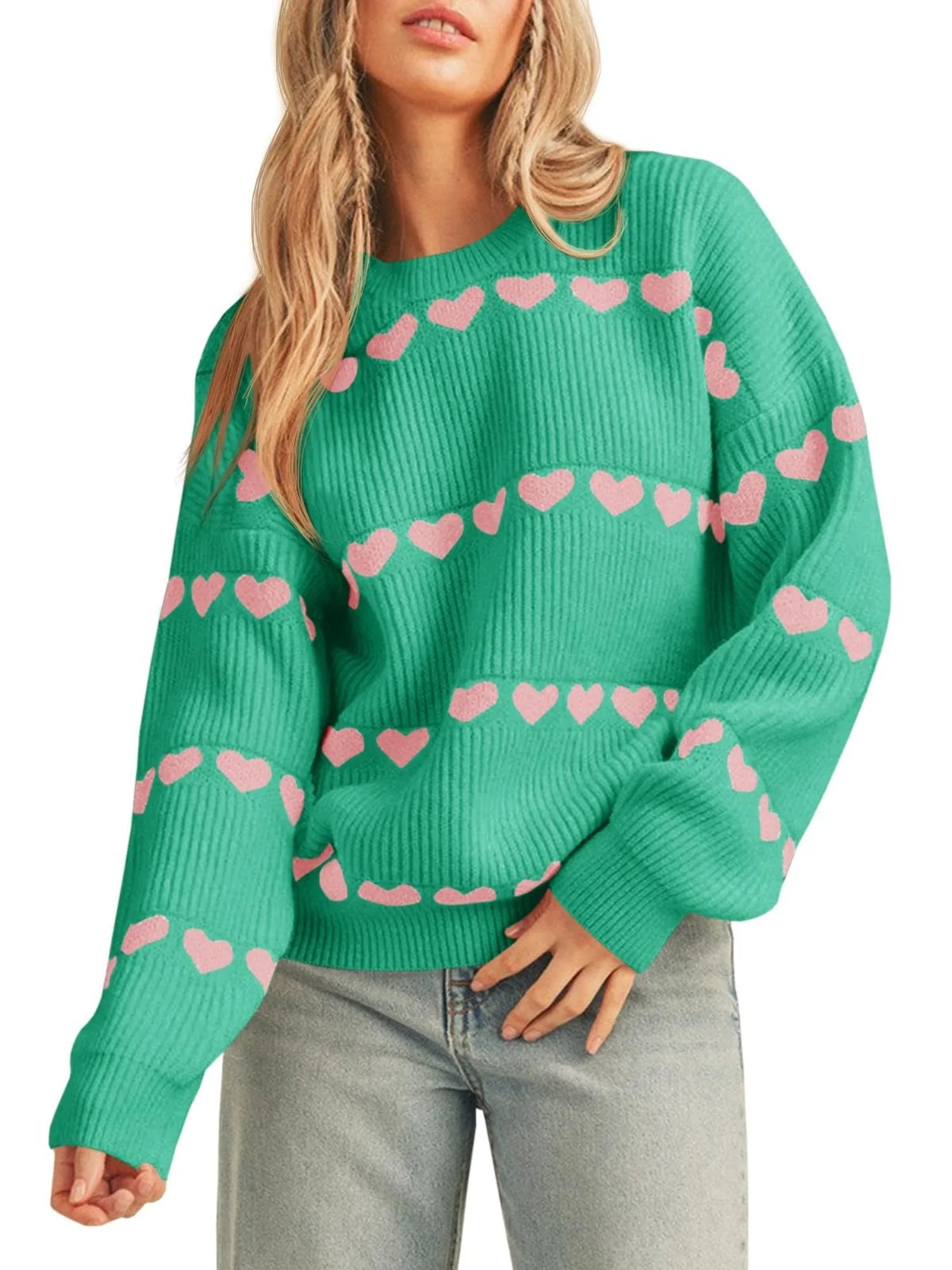 Valentine Heart Striped Sweater