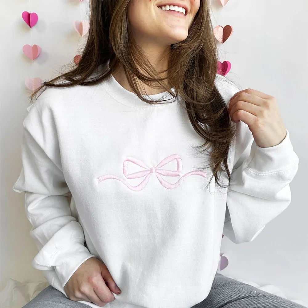 Bow Embroidered Sweatshirt