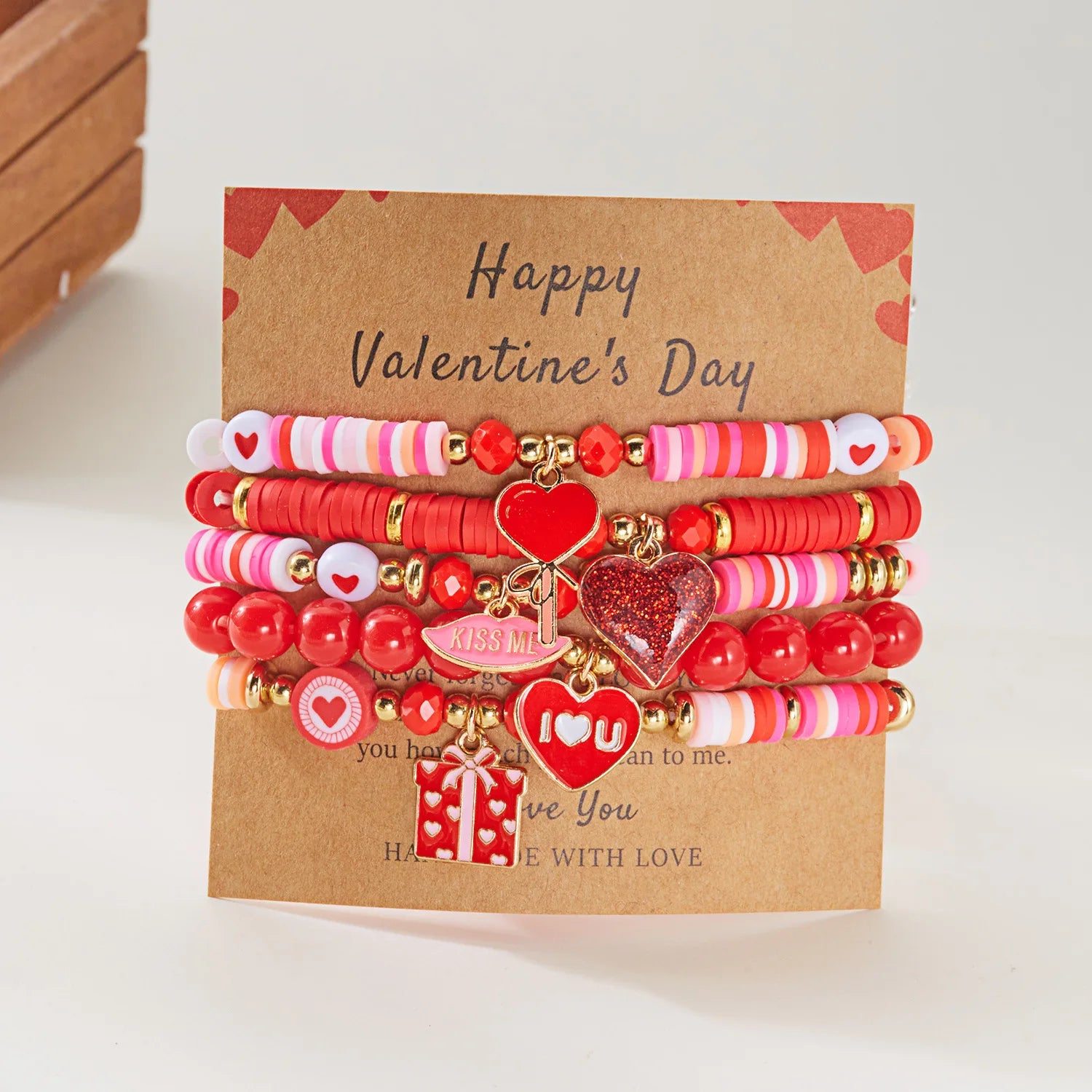 5pcs valentines day bracelet set